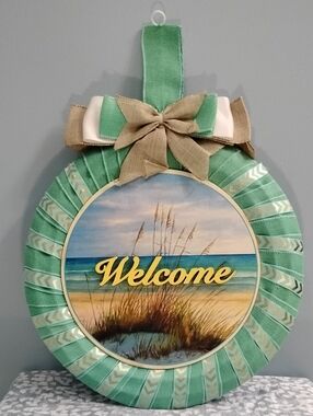 Handmade Mint Green 'Welcome' Coastal Wall Accent Uniquely Designed